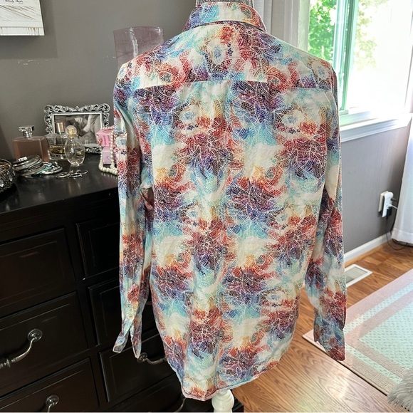 Robert Graham Classic Fit Long Sleeve Button Front Shirt Multicolor Print Size L - Picture 13 of 14